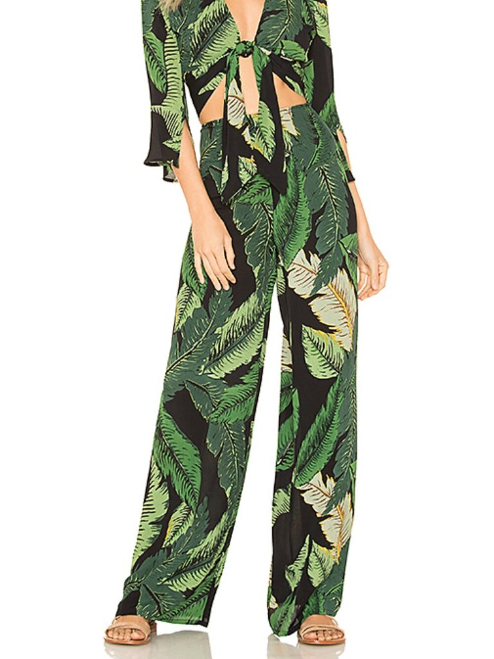 BEACH RIOT x REVOLVE Celeste Pant in Black Palm SzM RRP$110